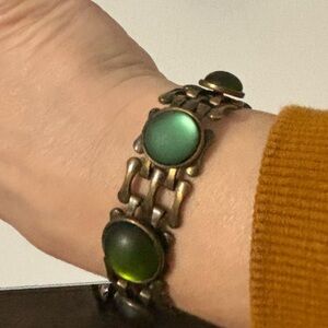 Vintage Brass and Moon glow fabulous bracelet 7”